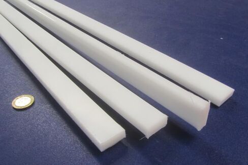 شريط مستطيل أبيض HDPE (بولي إيثيلين عالي الكثافة) .375 بوصة (3/8 بوصة) × 1.00 بوصة (1 بوصة) × 48 بوصة 4 قطع in Saudi Arabia