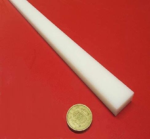 شريط مستطيل أبيض HDPE (بولي إيثيلين عالي الكثافة) .375 بوصة (3/8 بوصة) × 1.00 بوصة (1 بوصة) × 48 بوصة 4 قطع in Saudi Arabia