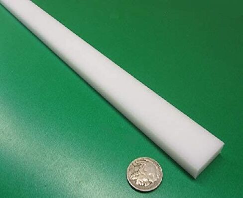 شريط مستطيل أبيض HDPE (بولي إيثيلين عالي الكثافة) .375 بوصة (3/8 بوصة) × 1.00 بوصة (1 بوصة) × 48 بوصة 4 قطع in Saudi Arabia