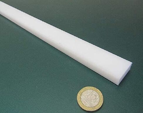 شريط مستطيل أبيض HDPE (بولي إيثيلين عالي الكثافة) .375 بوصة (3/8 بوصة) × 1.00 بوصة (1 بوصة) × 48 بوصة 4 قطع in Saudi Arabia