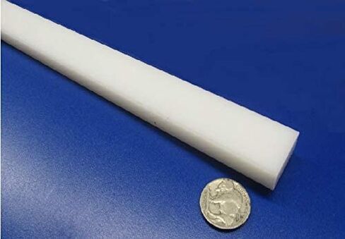 شريط مستطيل أبيض HDPE (بولي إيثيلين عالي الكثافة) .375 بوصة (3/8 بوصة) × 1.00 بوصة (1 بوصة) × 48 بوصة 4 قطع in Saudi Arabia