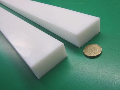 شريط مستطيل أبيض HDPE (بولي إيثيلين عالي الكثافة) 1.00 بوصة (1 بوصة) × 2.00 بوصة (2 بوصة) × 48 بوصة 2 قطعة in Saudi Arabia