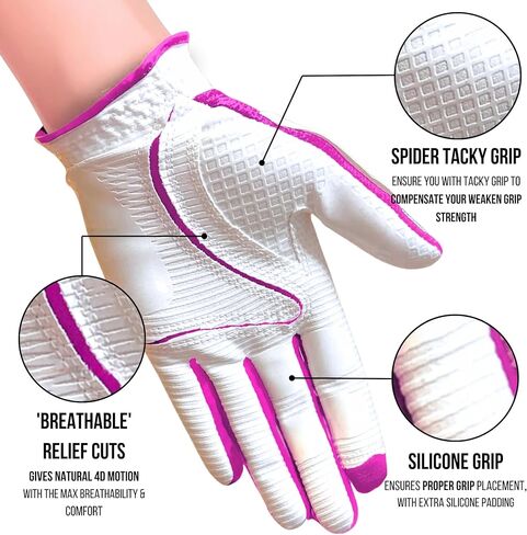Copper Tech Ladies Golf Gloves Women Left Hand or Right Hand 2 Pack | Copper Compression Joint Support with Flexible & Comfortable Fit in Saudi Arabia