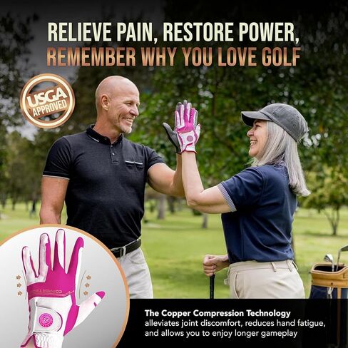 Copper Tech Ladies Golf Gloves Women Left Hand or Right Hand 2 Pack | Copper Compression Joint Support with Flexible & Comfortable Fit in Saudi Arabia