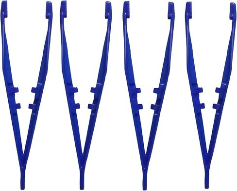 ملاقط بلاستيكية، ملاقط للإسعافات الأولية للاستعمال مرة واحدة مع حواف للأصابع، مناسبة للمختبر، المنزل، الملابس، الحرف اليدوية، العلوم الابتدائية، الفصل المدرسي، عبوة من 30 قطعة، أزرق in Kuwait
