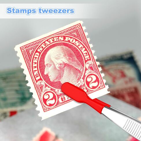 6 PCS Tweezers with Rubber Tips Set, PVC Coated Precision Tweezers, Rubber Straight Tip Tweezer Rubbers Flat Tip and Long Bent Tweezer for Craft Jewelry Beads Lab Industrial Stamps, Red in Kuwait