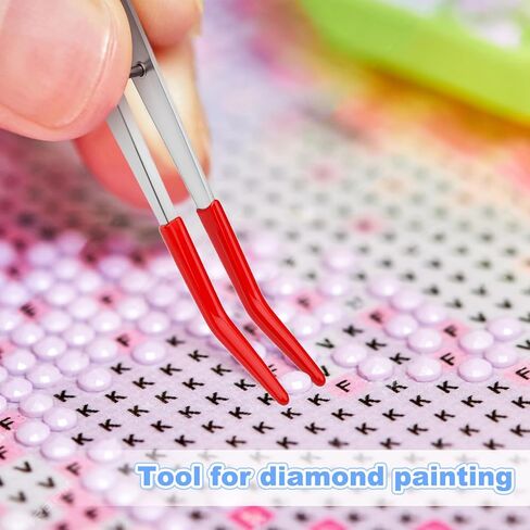 6 PCS Tweezers with Rubber Tips Set, PVC Coated Precision Tweezers, Rubber Straight Tip Tweezer Rubbers Flat Tip and Long Bent Tweezer for Craft Jewelry Beads Lab Industrial Stamps, Red in Kuwait