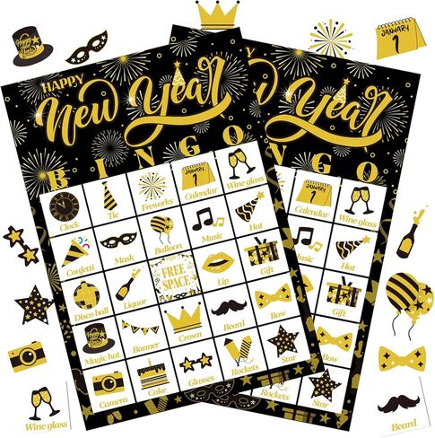YQUQWN Easter Bingo Game 24 Players Colorful Egg Spring Bingo Cards with Bunny Chick Basket Icons Happy Easter Party Supplies for Holiday Activities in Saudi Arabia