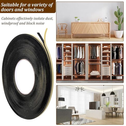Sliverdew Car Speaker Sealing Tape, 50Ft Speaker Foam Grip Tape Soundproofing Waterproofing Gasket-Tape Automotive Insulation Foam Tapes, 2mm Thick 6mm Width, Black in Saudi Arabia