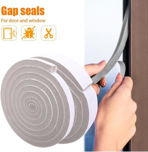 Self-Adhesive Sponge Seal Cuttable Waterproof Soundproof Seal Door Frame Cabinet Wear Protection Tool，1.5cm Width，1 Roll in Saudi Arabia