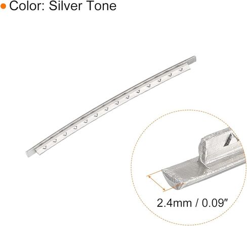 Electric Guitar Fret Wire Guitar Fretboard 22 Fret 2.4mm Silver Tone for Guitar Fingerboard Replacement, Pack of 22 in Saudi Arabia