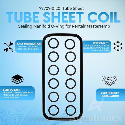 77707-0120 Heater Manifold O-Ring Kit Compatible with All Pentair Mastertemp Heaters - Tube Sheet Coil Sealing Manifold O-Ring Replacement Kit in Kuwait