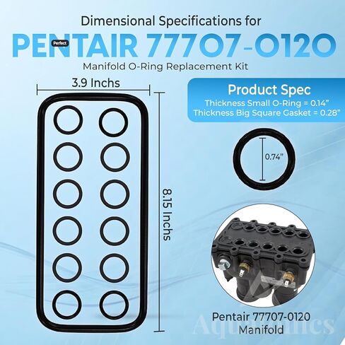77707-0120 Heater Manifold O-Ring Kit Compatible with All Pentair Mastertemp Heaters - Tube Sheet Coil Sealing Manifold O-Ring Replacement Kit in Kuwait