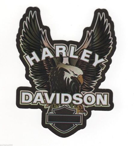 Harley Davidson Flying Bald Eagle Blank Bar and Shield Indoor Reflective Sticker Decal - 3-5/8" x 2-3/4" ~ Made in the USA! in Saudi Arabia