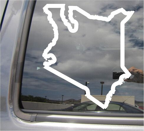 Kenya Country Outline - KE Nairobi East Africa - Cars Trucks Moped Helmet Hard Hat Auto Automotive Craft Laptop Vinyl Decal Store Window Wall Sticker 07192 in Saudi Arabia