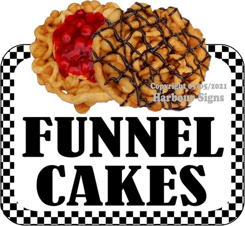 ملصق من الفينيل لشاحنة الطعام Funnel Cakes من Harbour Signs (28x26 بوصة) in Kuwait