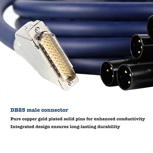 9.84ft/3m DB25 ذكر إلى XLR ذكر ثعبان، 8 قنوات 3 دبوس XLR ثعبان كابل مع موصل db25 للميكروفونات، وحدات التحكم الخلط، مكبرات الصوت، ومكبرات الصوت in Kuwait