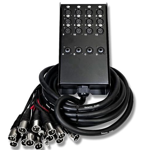 الصوت الزلزالي - SAJLP-12x4x25-12 قناة 25 قدم XLR كابل ثعبان ذو لوحة دوائر منخفضة مع إرجاع TRS للصوت الحي والتسجيل والمسرح والاستوديو in Saudi Arabia