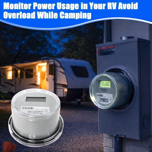 240 V 2-Wire Digital KWH Meter – High-Precision LCD Watt Meter for RV/Home/Workshop – Energy Usage Monitoring, ANSI C12.1 Compliant, Easy Install, Supports up to 200A TA30 in Saudi Arabia