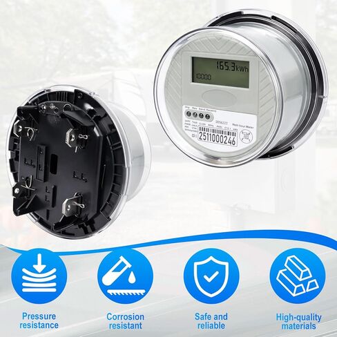240 V 2-Wire Digital KWH Meter – High-Precision LCD Watt Meter for RV/Home/Workshop – Energy Usage Monitoring, ANSI C12.1 Compliant, Easy Install, Supports up to 200A TA30 in Saudi Arabia