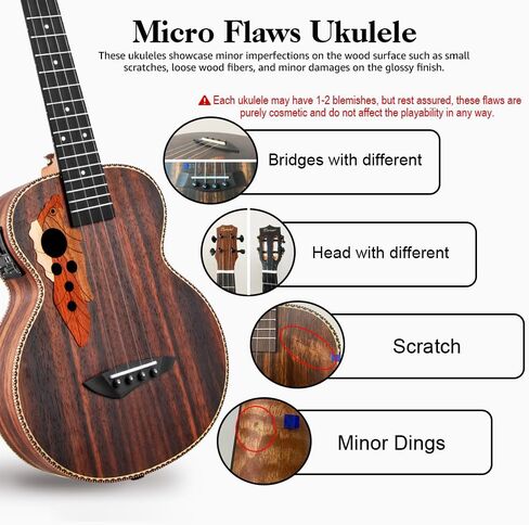Minor Imperfections - 26 inch Caramel CT904 Ebony Tenor LCD color display Electric Professional Player Beginners Ukulele in Kuwait