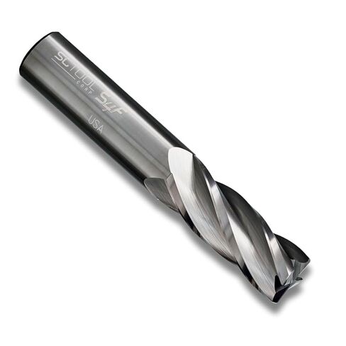 SCT30215 S4F 4-Flute، قطر 1/8 بوصة، طول القطع 1/2 بوصة، نصف قطر الزاوية 0.030 بوصة، القطع المركزي، 1.5 بوصة OAL، غير مطلي، قطر عرقوب 1/8 بوصة، مطحنة نهاية كربيد متعددة الاستخدامات in Kuwait