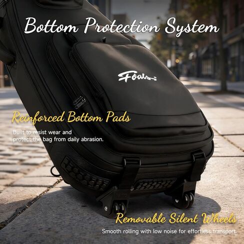حقيبة جيتار FOOLS Bass مع عجلات قابلة للإزالة، قفل TSA، حقيبة ظهر مبطنة سميكة مقاومة للماء للسفر in Kuwait