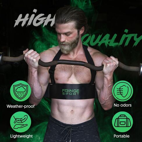 FringeSport Arm Blaster with Padded Elbow Nooks - Prick-Free Bicep Blaster, Adjustable Bicep curl Support Isolator for Ultimate Strength and Muscle Gains (Black) in Kuwait