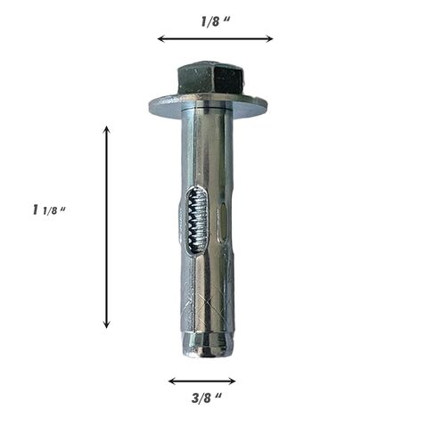 Concrete Sleeve Anchor | 3/8" x 1 7/8" | Hex Nut Head | Zinc Plated (50) in Saudi Arabia