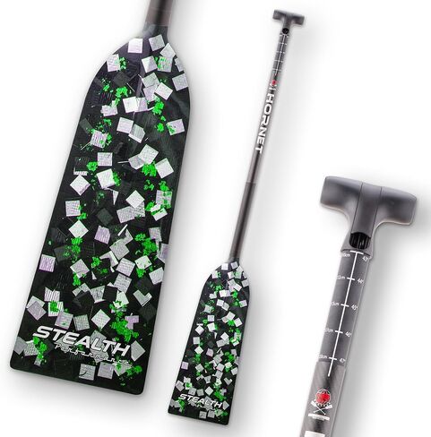 Hornet Watersports Dragon Boat Paddle - Stealth Green - Adjustable Carbon Fiber Dragon Boat Paddle - IDBF Approved in Kuwait