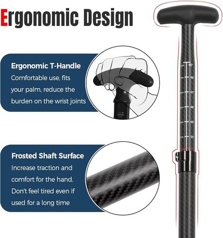 مجداف قارب التنين خفيف الوزن من ألياف الكربون بالكامل مع حقيبة مجداف، مجاذيف قارب التنين قابلة للتعديل 45-51 بوصة (115-130 سم)، معتمد من IDBF in Kuwait