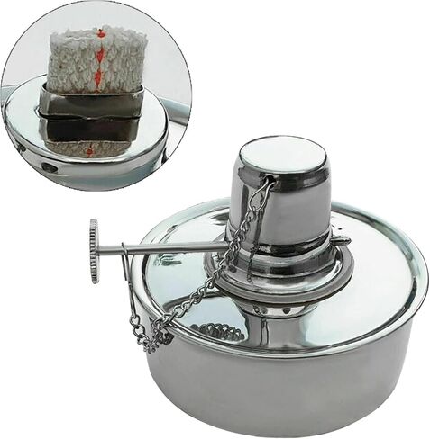 Western Tools 100 ML Alcohol-Spirit Burner Lamp, Heavy-Walled Stainless Steel Explosion-Proof with Metal Cap and Screw Adjustable Wick in Kuwait