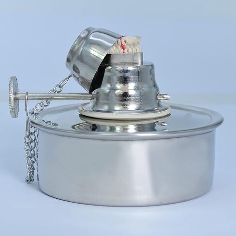 Western Tools 100 ML Alcohol-Spirit Burner Lamp, Heavy-Walled Stainless Steel Explosion-Proof with Metal Cap and Screw Adjustable Wick in Kuwait