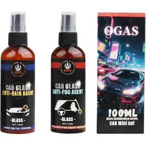 Car Windshield Water Repellent & Anti-Fog Treatment, Quick & Easy Defogging Interior/Exterior Glass Cleaning Bundle, Long-Lasting Hydrophobic Coating for Clear Vision in Rain & Fog, 2 Pack in Kuwait