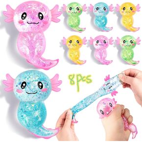 4pcs بريق الإجهاد تخفيف الإجهاد Axolotl لطيف السكر الشعير ملء تململ الحسية للأطفال البالغين الذين يهدئون حفلة عيد ميلاد هدية (4 ألوان) in Kuwait