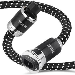 TODN Power EMI Filter Cable with Dual Shielded for Clean up Power, Noise Reduction - Silver-Plated OFC, Rhodium-Plated Plug IEC C14 to C15, Φ17.5mm, 1.15ft/0.35m in Kuwait