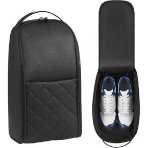 Premium PU Leather Golf Shoe Bag for Men & Women,Lightweight Golf Shoes Organizer with Smooth Full-Zip Opening, Travel Golf Shoe Bag with Handle (White) in Kuwait