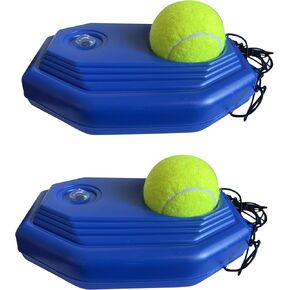 2 Pack of Pro Solo Impact Tennis Trainer Rebounder Round Rectangular Ball with Practice Elastic Strings Rope for self- Practice Beginners in Kuwait