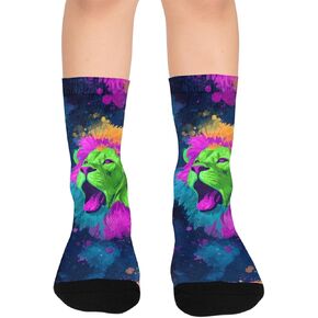Vector Watercolore Lions Hiking Socks - Toddler Boys & Girls Warm Thick Thermal Winter Crew Socks for School, Daily Wear & Outdoor Activities in Saudi Arabia