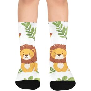 جوارب لطيفة للمشي لمسافات طويلة على شكل حيوانات الحياة البرية على شكل أسد - جوارب شتوية حرارية سميكة دافئة للأولاد والبنات للمدرسة، والارتداء اليومي والأنشطة الخارجية in Kuwait
