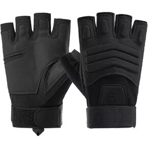 قفازات تكتيكية للرجال - قفازات نصف إصبع متينة للتسلق والمشي لمسافات طويلة والصيد والعمل في الهواء الطلق in Kuwait