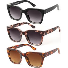 Bifocal Sunglasses Reader - 3 Pack Lightweight Oversized Classic Style for Women Reading W/UV 400 Protection in Kuwait
