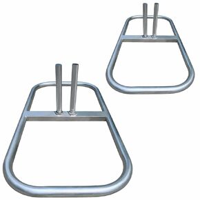 قاعدة لوحة سياج ربط السلسلة لأعمدة قطرها 32 مم، حوامل سياج معدنية - دعامات فولاذية مجلفنة شديدة التحمل لسياج ربط السلسلة للأحداث ومواقع البناء (عبوة من قطعتين) in Kuwait