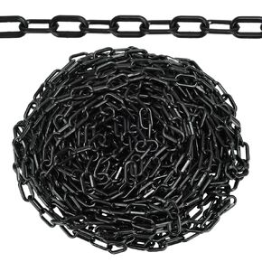 82FT Black Plastic Chain Barrier - 1.5 Inch Link Weatherproof Safety Chain for Crowd Control, Parking Lot, Queue Line, Driveway & Halloween Decor in Kuwait