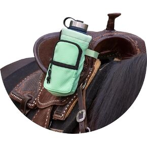 Horse Saddle Water Bottle Holder, Green Water Holder, Multi Pocket Horse Saddle Drink Holder up to 40oz, Horse Gifts, Horse Stuff Horse Tack in Kuwait