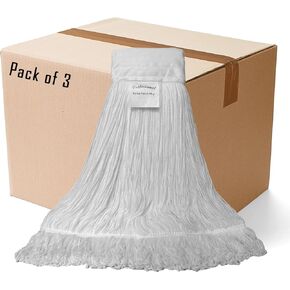 Professional Nylon Looped-End Wax Mop (3 Pack) - Large Size with Narrow Band in Kuwait