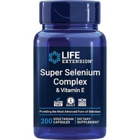 مركب السيلينيوم الفائق من Life Extension، 200 ميكروجرام - 3 أشكال من السيلينيوم، فيتامين E - دعم الصحة الخلوية وطول العمر - خالي من الغلوتين، غير معدل وراثيًا، نباتي، 1 يوميًا - 200 كبسولة in Kuwait