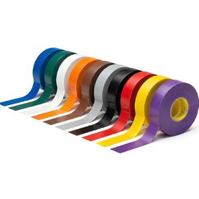 Colored Electrical Tape 3/4 in x 66 Ft, Waterproof, Flame Heat & Weather Resistant, Pack of 10 in Kuwait