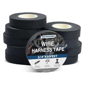 Wire Harness Tape,High Temp Self-Adhesive Felt Cloth Electric Tape for Engine Bay Wire Loom, Noise Reduction & Protection, 3/4 inch x 50 FT, 10 Rolls in Kuwait