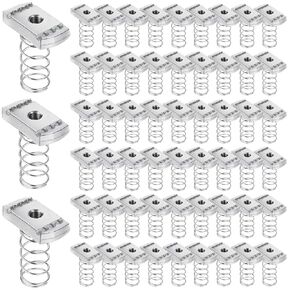 100 Pcs Strut Channel Nuts 5/16"-18 with Standard Spring, Zinc Plated Nuts for Electrical Conduit HVAC Solar Panel Mounting in Kuwait